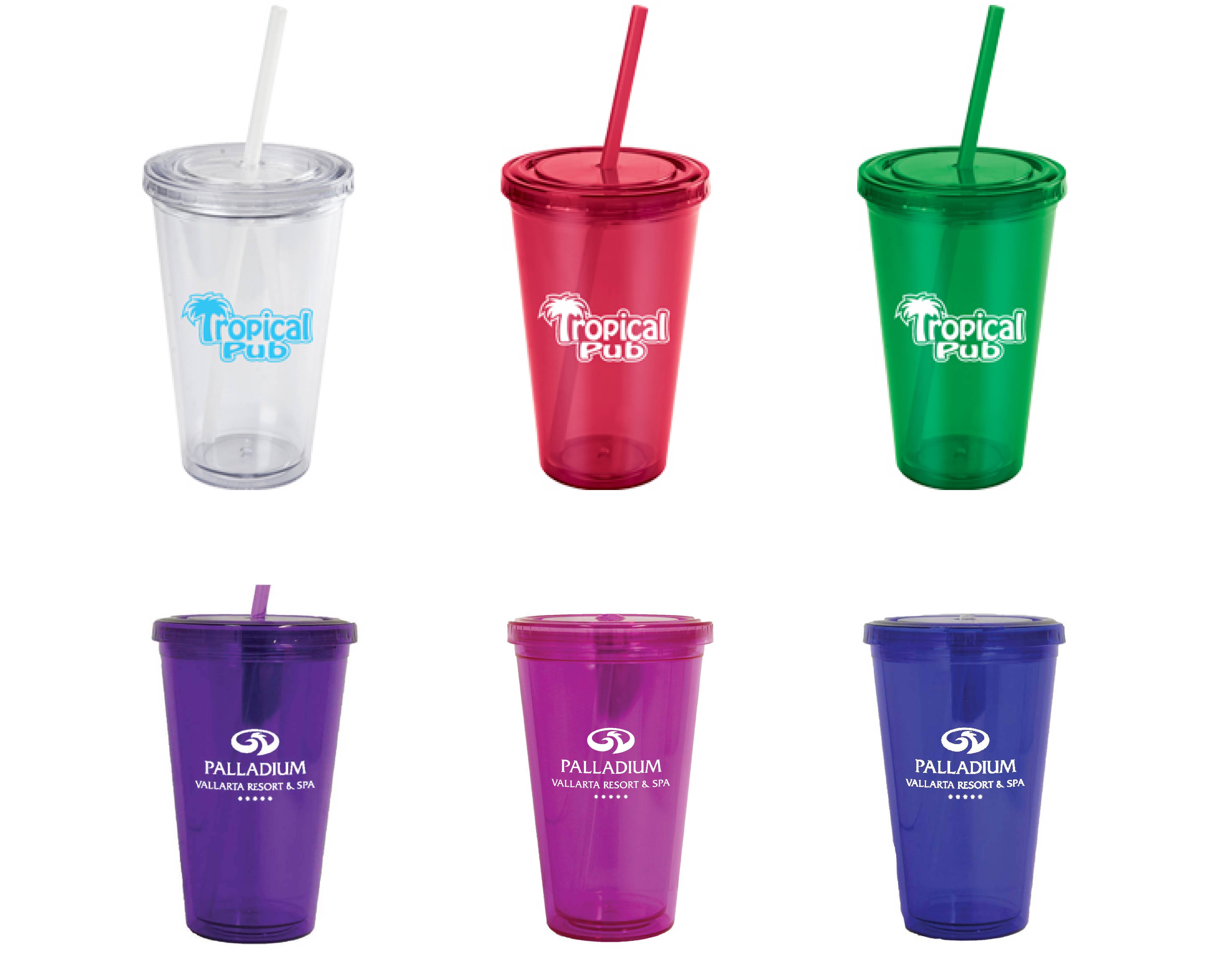 16oz. RUBY DOUBLE WALL ACRYLIC CUP